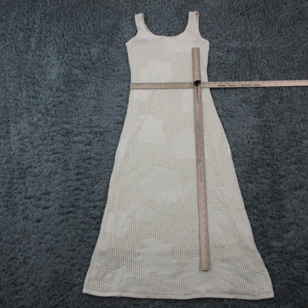 Z Supply Dress Womens M White Crochet Floral Maxi Tank Scoop Neck Lined NWT - Picture 5 of 16